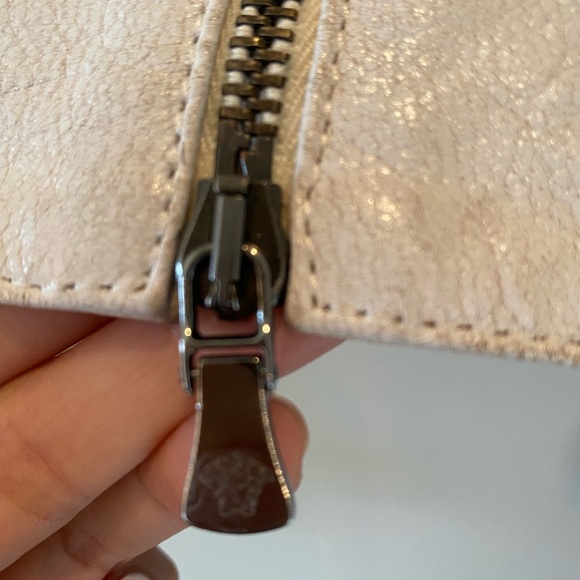 Versace Leather Jacket Off white color with zippers - Picture 6 of 16